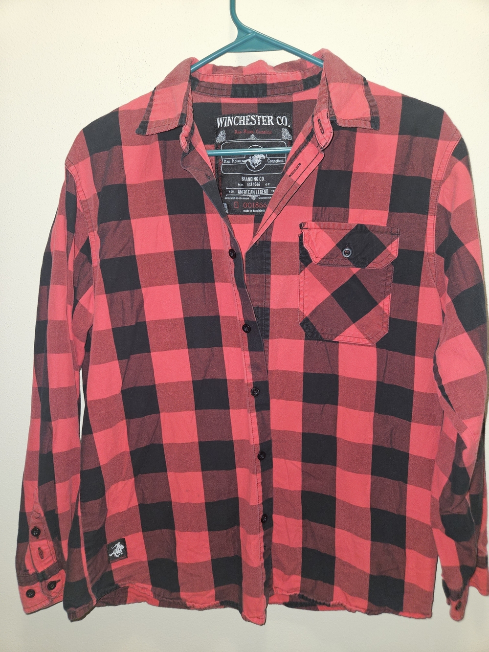 Boy’s Red and Black Plaid Flannel Shirt